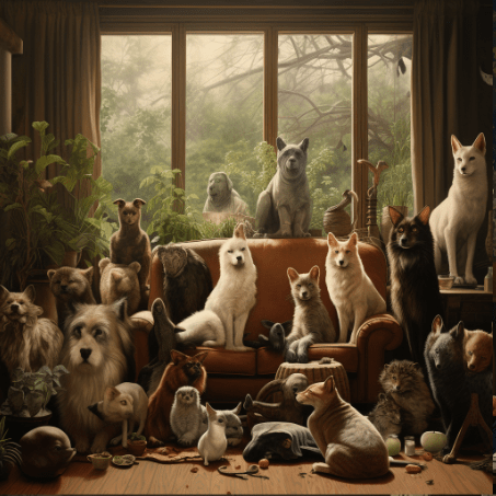 foto zwierzęta w domu